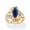 Blue Sapphire, variant on Marquise-Cut Cubic Zirconia or Sapphire Bypass Swirl Ring Gold-Plated