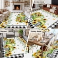 thumbnail image 5 of Large Area Rugs for Living Room Bedroom, Sunflowers 6'x9' Rug Washable Carpet Runner Indoor Outdoor, Spring Farmhouse Country Truck Floral Black Plaid Non Slip Floor Mats Rug for Kitchen, Playroom, 5 of 8