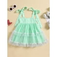 thumbnail image 3 of Musuos Baby Girl Princess Dress 12 18 24M 3 4T Sleeveless Tie Strap Swiss Dots Ruffle Tulle Dress Toddler Summer Outfit, 3 of 10
