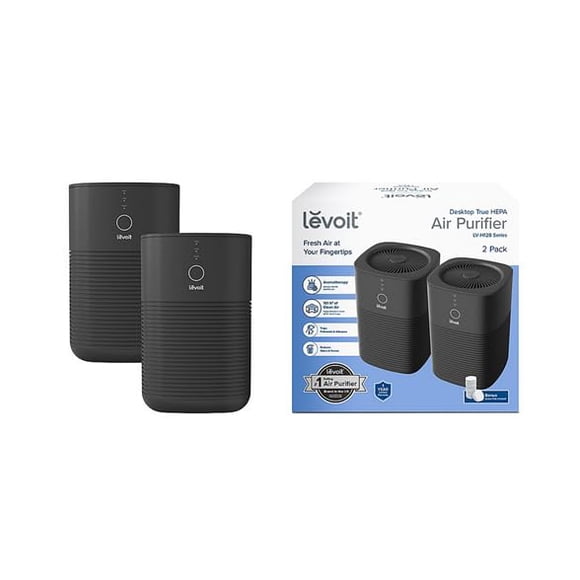 Purificador de aire Levoit LV-H128-RXB de escritorio, paquete de 2 unidades para 10-30 m²