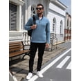 thumbnail image 6 of COOFANDY Men's Quarter Zip Pullover Sweater, Soft Knit Mock Neck Long Sleeve Casual Thermal Pullover, Lightweight Warm Half Zip Sweatshirt for Fall Winter Golf Hiking, 6 of 9