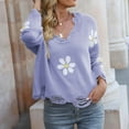 thumbnail image 5 of Aoochasliy Womens Sweaters Clothes Pullover Raglan Long Sleeves Cardigan Knitted Printing V-neck, 5 of 5