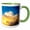 Green/White, variant on 3drose, French Polynesia, Moorea. Clouds over Island at Sunset., 11oz Mug