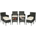 thumbnail image 2 of Costway 8PCS Patio Rattan Furniture Set Sofas Ottomans Cushioned Table Free Combination, 2 of 8