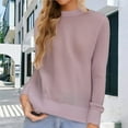 thumbnail image 2 of Womens Tops Pullover Casual Cropped Knit Sweaters Y2K Trendy School Outfit Women's Sweater Soft Round Neck Basic Long Sleeve Comfortable Loose Fit Winter Fall Fashion Clothes, 2 of 6