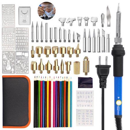 Pyrography Bit juguse 79pcs Electric Soldering Iron Kit 60W with Adjustable ...