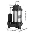 thumbnail image 3 of KFFKFF Submersible Sump Pump, 0.75 HP 5000GPH Flow, Durable Cast Iron and Stainless Steel Construction, 28 ft Lift and 10 ft Cord, Includes Auto Float Switch for Basement and Farm Drainage, 3 of 9