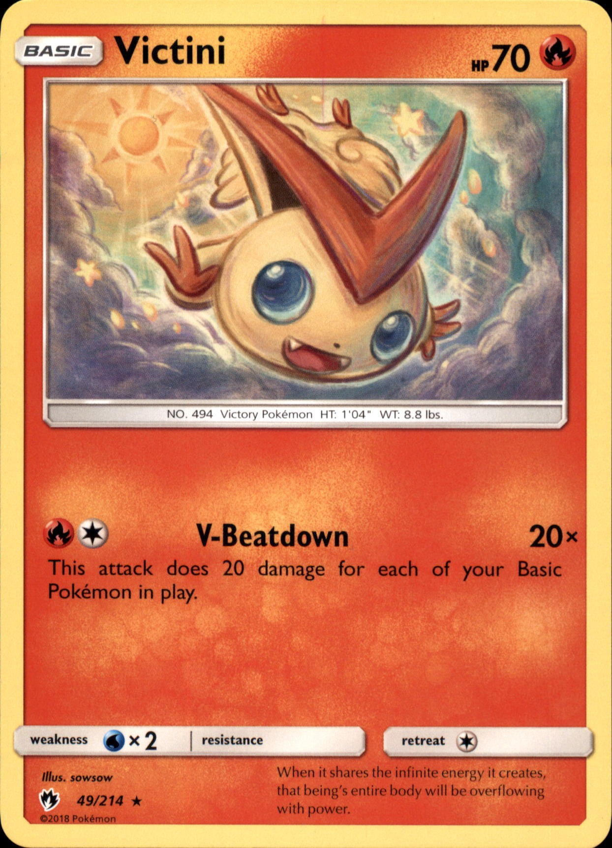 Pokemon Lost Thunder Victini #49 - Walmart.com