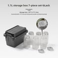 thumbnail image 1 of 7-Piece 1.1L Black Portable Storage Containers Set: Compact, Durable Organizers for Camping, BBQ Tools, Condiment Bottles & Small Items – Removable Lid, Easy Clean, Indoor/Outdoor Use, 1 of 6