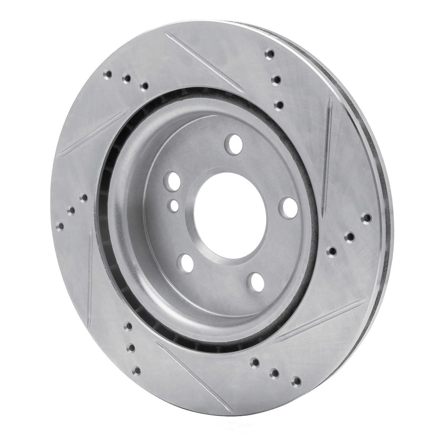 Dynamic Friction Company 631-63163L DFC Brake Rotor - Drilled And Slotted - Silver