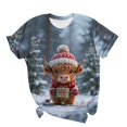 thumbnail image 7 of Axdhxbd Womens Christmas Shirt Cute Highland Cow Graphic Tees Xmas Short Sleeve Crew Neck Tshirts Plus Size Holiday Tops S-5XL, 7 of 7