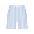 thumbnail image 5 of Itsame Women Walk Shorts With Drawstring Womens Short Sweat Pants Stripe Wide Leg Shorts Light Blue Size L, 5 of 6