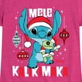 thumbnail image 3 of Lilo & Stitch - Mele Kalikimaka - Girls Fitted Short Sleeve Tee, 3 of 5