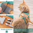 thumbnail image 3 of Arnés y correa para gatos, cómoda chaqueta para caminar con correa, chaleco sin cordones, tiras reflectantes transpirables, chaqueta para gatos pequeños y medianos, color verde Rojo Verde Cocina, Decoración y Otros, 3 of 5
