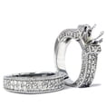 thumbnail image 1 of 2ct Pave Diamond Engagement Mount Bridal Ring Set 14k White Gold Round Settting, 1 of 3