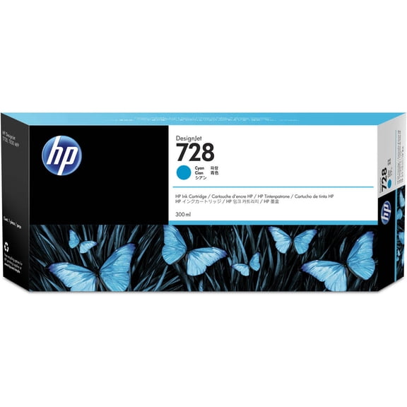 HP 728 Original Extra High Yield Inkjet Ink Cartridge - Cyan Pack