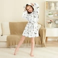 thumbnail image 3 of FORMRS Niños Bathrobe Unisex Hooded Robe Soft Plush Pajamas Sleepwear, Size 2-3T, Christmas Forest, 3 of 7