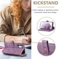 thumbnail image 3 of Crossbody Wallet Case for Samsung Galaxy A13/A04s, 9 Card Slots Adjustable Crossbody Zipper Cover Detachable Lanyard Strap Flip Case with Hand Strap Kickstand Case - Purple, 3 of 14