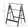 thumbnail image 3 of HOMCOM Tréteau Télescopique Réglable pour Chantier, Outil Cheval Scie Pliable, Noir, 3 of 10