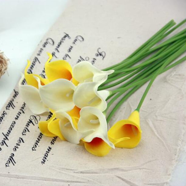 Gwong Decoración hogareña 1 UNID Artificial Calla Lily Flower Brouquet Nupcial Real Touch Boda Decoración para el hogar Gwong 8114709