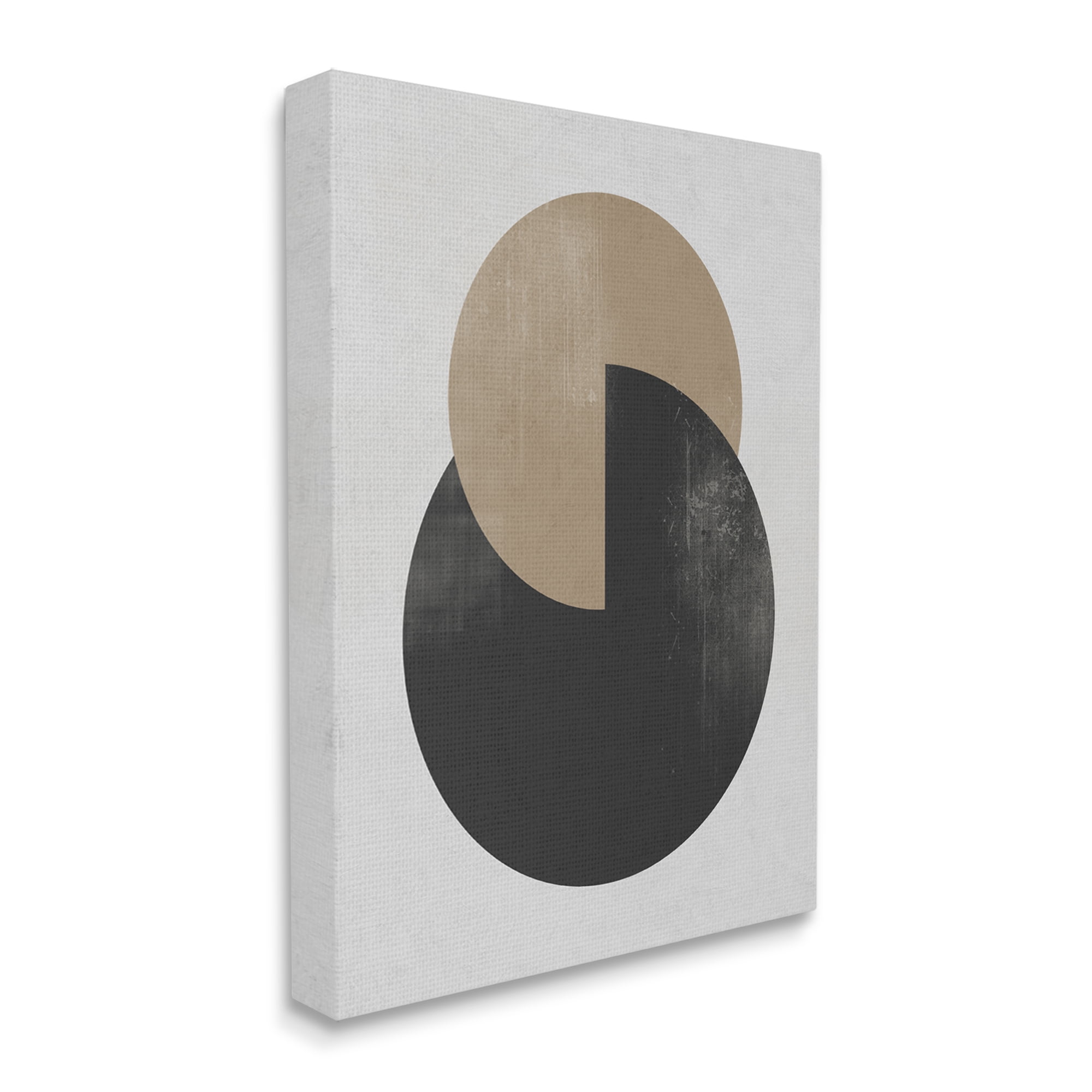 Stupell Industries Neutral Circles Overlapping Abstract Painting Gallery Wrapped Canvas Art Print Wall Art, 24 x 30