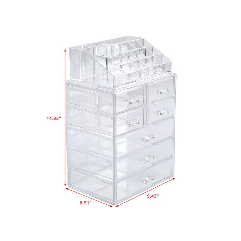 Stackable Cosmetic Organizer Storage Drawers, Set of 2