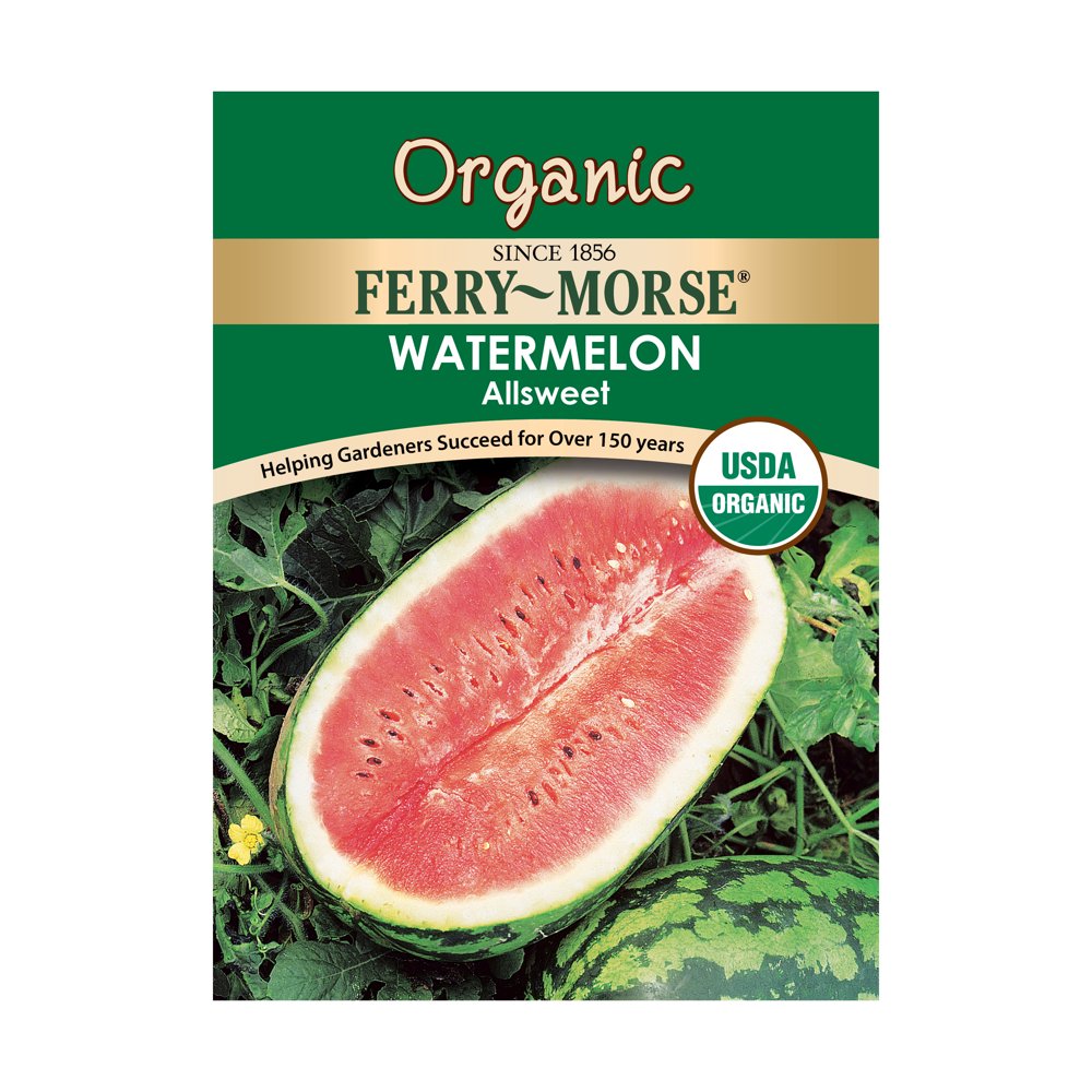 FerryMorse Organic Allsweet Watermelon Seeds Since 1856, NonGMO, Guaranteed Fresh, Fruit