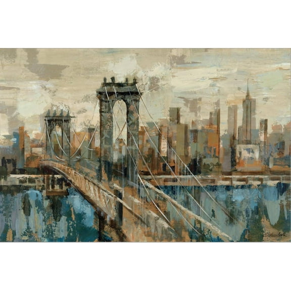 Art.com New York View Stretched Canvas Print Wall Art by Silvia Vassileva, 18" x 12"