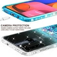 thumbnail image 4 of Galaxy A11 Case w/Tempered Glass Screen Protector Liquid Quicksand Glitter Cute Bling Girls Women [Shock Proof] For Samsung Galaxy A11 - Clear/Teal, 4 of 4