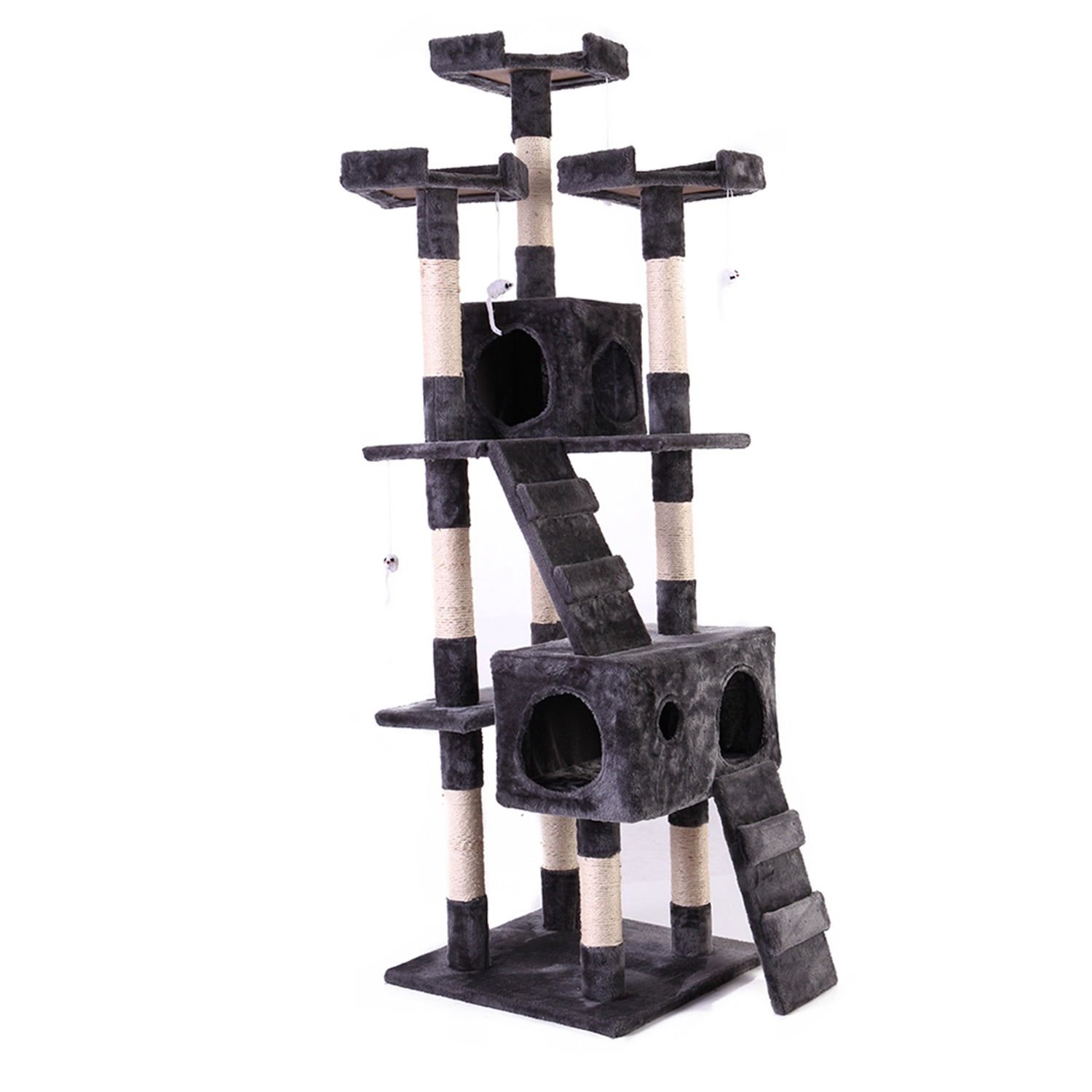 Pefilos Pet Furniture for Cats and Kittens - Cat Tower for Indoor Cats Tall Cat Tree for Big Cats Tiger Tough Cat Tree Tower Interactive Playground, Gray Pefilos Pet Furniture for Cats and Kittens - Cat Tower for Indoor Cats Tall Cat Tree for Big Cats Tiger Tough Cat Tree Tower Interactive Playground, Gray