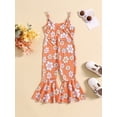 thumbnail image 3 of Musuos Baby Girl Overalls Romper 18 24M 3 4 5T Summer Floral/Bunny Print Jumpsuit Flared Pants for Newborn Toddler Cute Clothes, 3 of 9