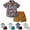 Brown, variant on Fesfesfes Mommy And Me Fall Outfits Summer Childrens Wear Boys Short sleeved Lapel Shirt Shorts Suit With Belt Tie