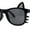 All Black, variant on Kids Child Size Cat Eye Glitter Horn Rim Whiskers Plastic Sunglasses All Black