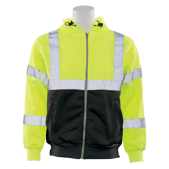 Erb W375B Class 3 Zip Front Hoodie Sweatshirt, Large