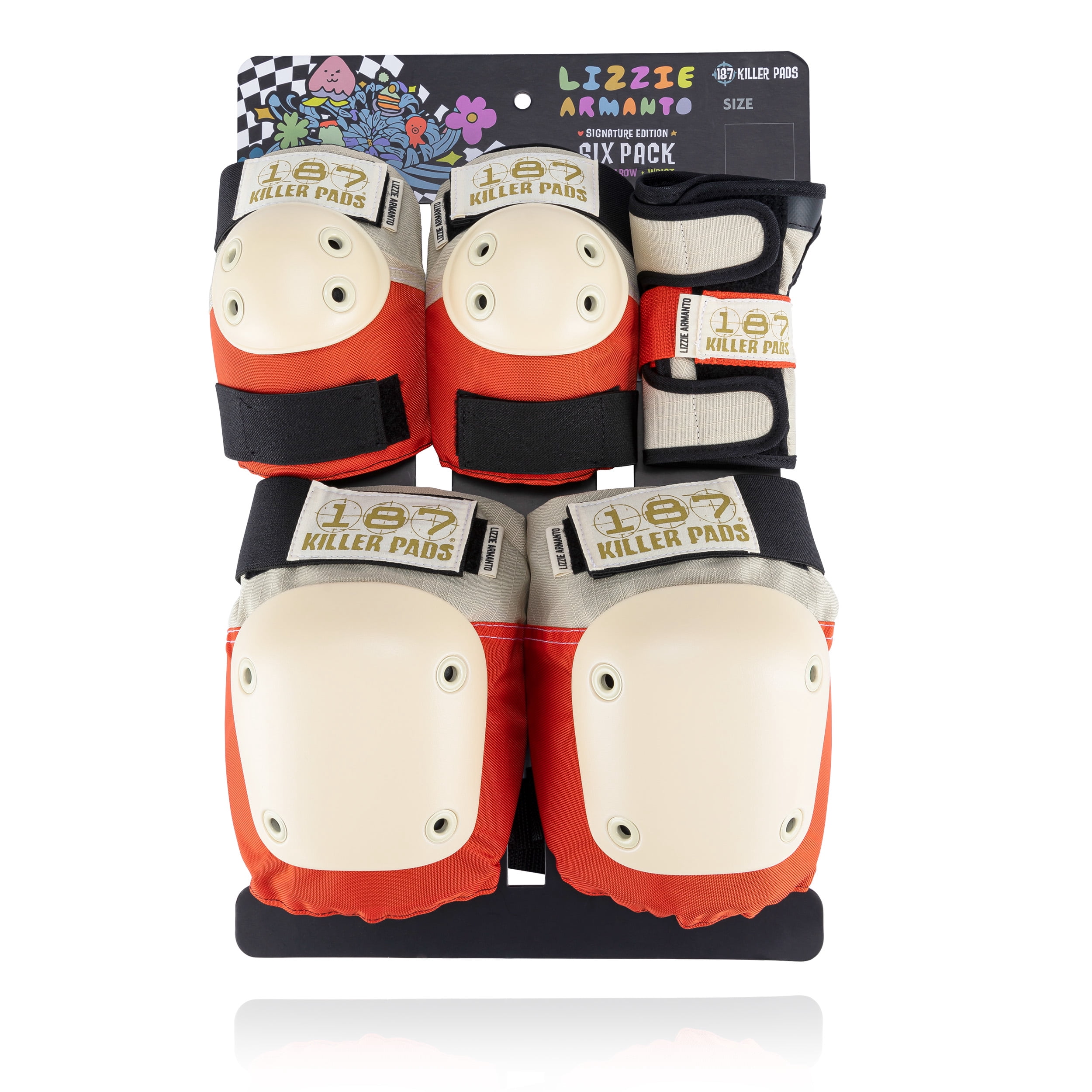 187 Killer Pads Six Pack Knee and Elbow Pads, Lizzie Armanto, Large