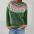 thumbnail image 2 of Womens Vintage Sweaters Fair Isle Long Sleeve Knit Shirts Casual Colorful Pullover Tops Clothing, 2 of 5