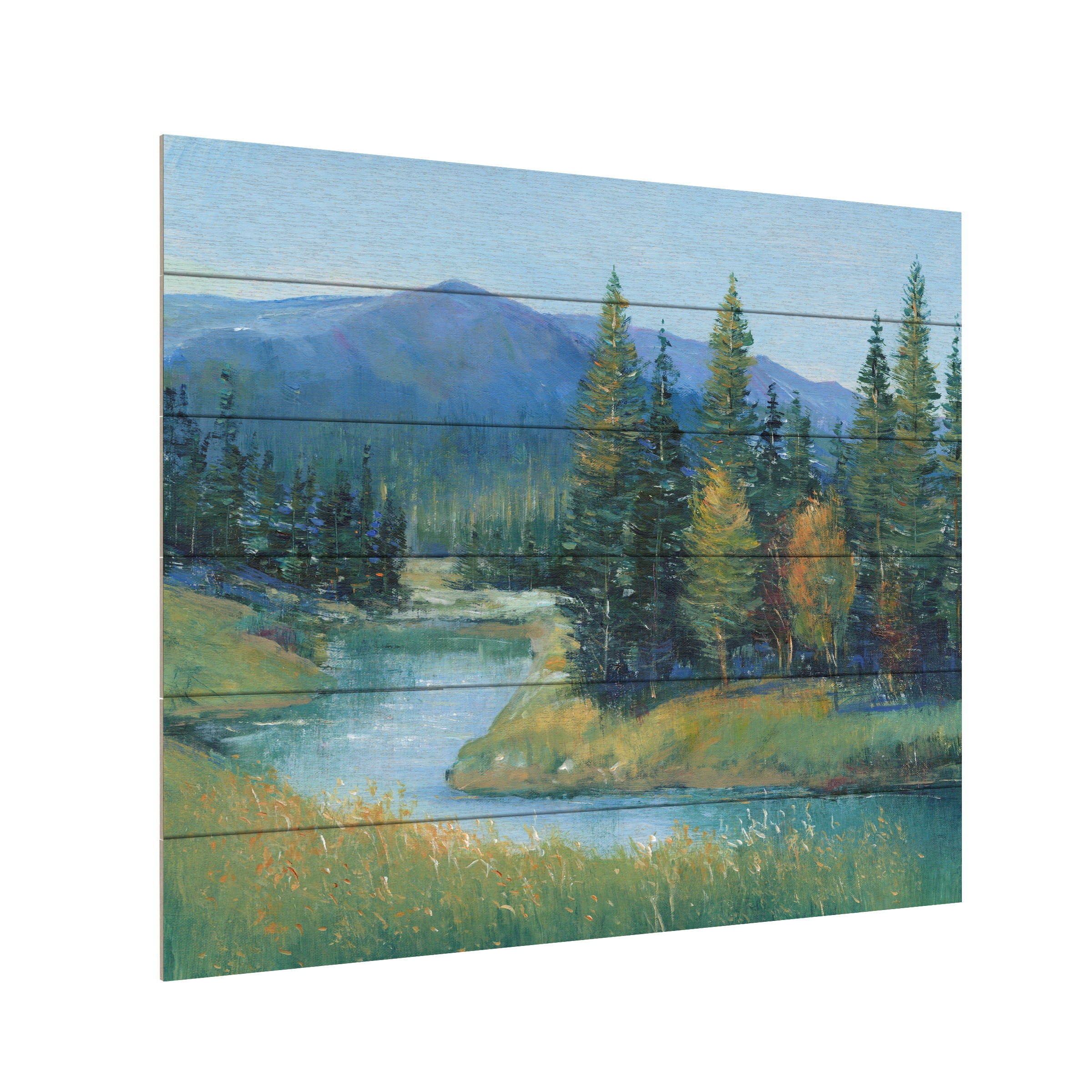 Tim O'Toole 'Trout Stream II' Wood Slat Art 18x22