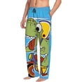 thumbnail image 2 of Xecao Dinosaur Riding a Motorcycle Men's Straight Lounge Pajama Pants: The Ultimate in Comfortable Sleepwear, 2 of 9