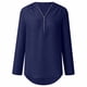 thumbnail image 4 of Blusas Umfun para mujer, de manga larga, con cremallera, estilo informal, con cuello en V, enrollables, color azul marino, talla XL, 4 of 5