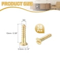 thumbnail image 2 of Uxcell Wood Screws Brass Slotted Flat Head Self Tapping Screws for Woodworking and Household Use M2 x 10mm 38Pcs, 2 of 7