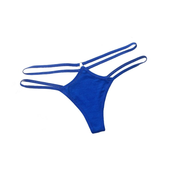 Gibobby Conjuntos de Lencería Ropa interior de calzoncillos para mujer con ropa interior sexy transparente con espalda en T ahuecada (Azul, Talla única)