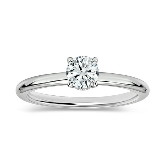 Dazzlingrock Collection 1/4 Carat Round Lab Grown White Diamond Classic Solitaire Engagement Ring for Her in 14K Solid White Gold, Size 5.5