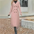 thumbnail image 6 of iOPQO Wool Coat Pea Coats for Women's Outerwear Long Winter Jackets for Women Double Breasted Coat Women Casual Outerwear Elegant Coats for Women Pink 3XL, 6 of 6
