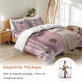thumbnail image 7 of Pink Castle Bedding Duvet Cover Set Twin Size 4 Pieces Christmas Wreath with Bow Tie Xmas Gifts Bedding Set with Zipper Closure, 1 Comforter Cover 68x86 Inches 1 Flat Sheet & 2 Pillow Cases, 7 of 7