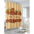 thumbnail image 3 of Fall Happy Thanksgiving Shower Curtain, Autumn Pumpkin Maple Leaf Bathroom Decor Curtains Set with Hooks, Waterproof Fabric Home Accessories， 72X 96 Inch Extra Long, 3 of 6