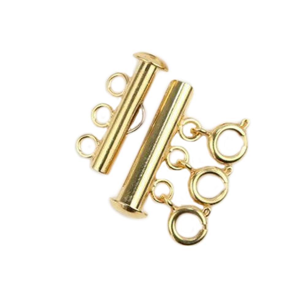 CHRISTY HARRELL 5 Pieces Necklace Extender, Gold And Silver Layered Necklace Spacer Clasp Multi Strand Slide Magnetic Tube Lock Jewelry Connectors I6S6 - image 5 of 9