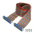 thumbnail image 1 of Unique Bargains 1 Pcs IDC Rainbow Wire Flat Ribbon Cable DB37 Female to DB37 Female 39.4 Inch Length 2.54mm Pitch, 1 of 4