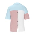 thumbnail image 6 of Aloohaidyvio Tops Plus Size,Fashion Women Causal Button Patchwork Blouse Short Sleeve T-Shirt Summer Tops, 6 of 6