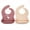 Rose Pink/Peach, variant on Rainbow & Butterflies Adjustable Food Grade Cute Silicone Baby Bibs – Set of 2 - Unisex for Infants, Babies, Toddlers & Kids - BPA Free, Easy to Clean, Waterproof, Soft, Durable with Food Catcher