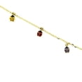 thumbnail image 2 of 18k Yellow Gold Multicolor Dangling  Lady Bugs Bracelet 6 inches, 2 of 3